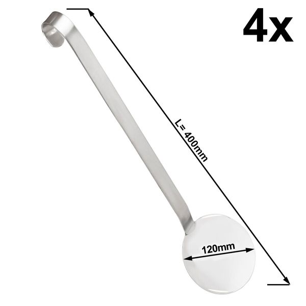 (4 Stück) Reislöffel - Ø 120mm - Länge: 400mm - Edelstahl