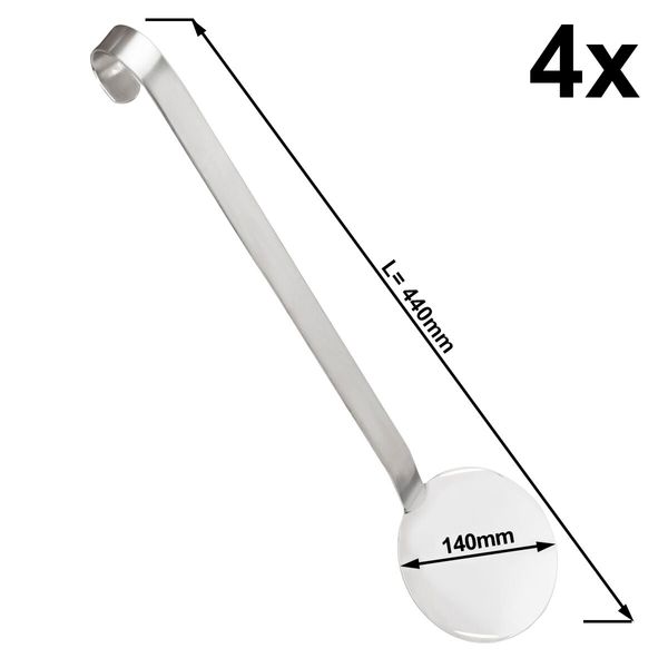 (4 Stück) Reislöffel - Ø 140mm - Länge: 440mm - Edelstahl