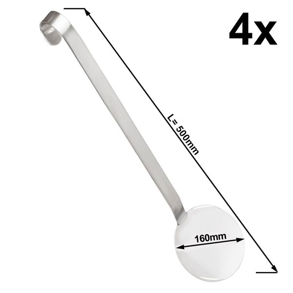 (4 Stück) Reislöffel - Ø 160mm - Länge: 500mm - Edelstahl