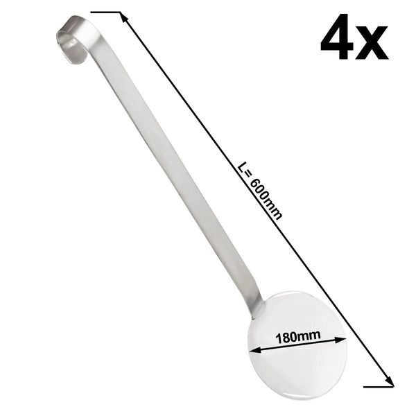 (4 Stück) Reislöffel - Ø 180mm - Länge: 600mm - Edelstahl