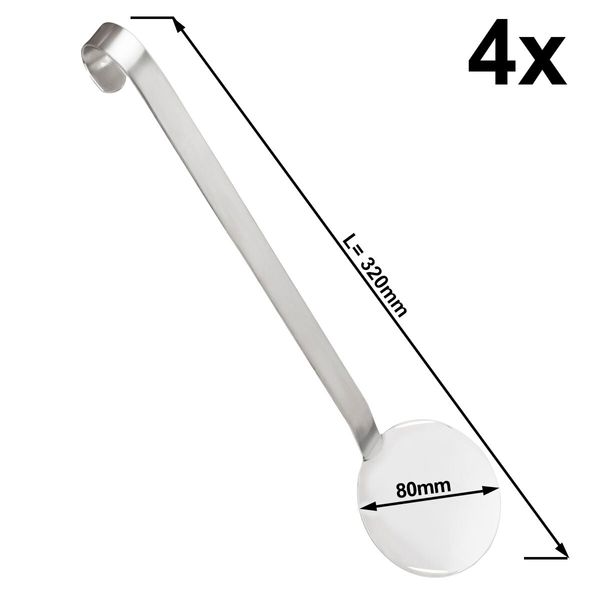 (4 Stück) Reislöffel - Ø 80mm - Länge: 320mm - Edelstahl