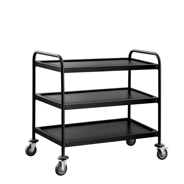 Servierwagen - 1000x600mm - mit 3 Abstellflächen - Schwarz