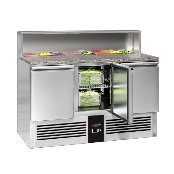 Saladette PREMIUM - 1368mm - 3 Türen - mit Edelstahlaufsatz für 8x GN 1/6