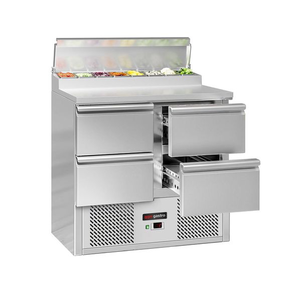 Zubereitungstisch Mini ECO - 900mm - 4 Schubladen - für 5x GN 1/6