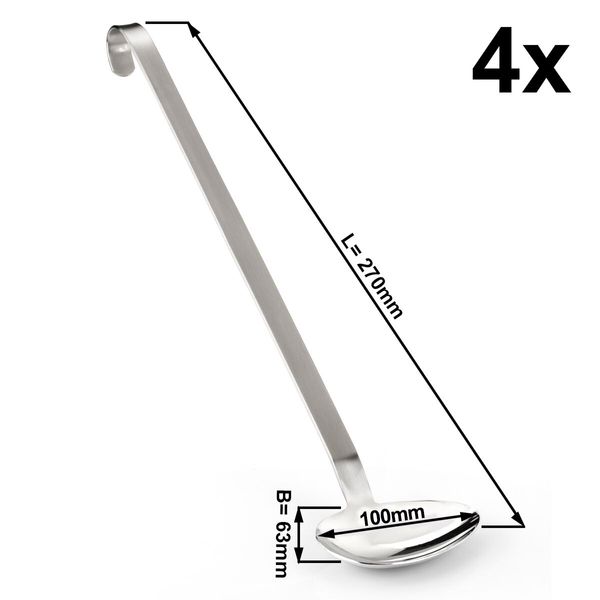 (4 Stück) Saucenlöffel - Ø 63mm - Länge: 270mm - Edelstahl