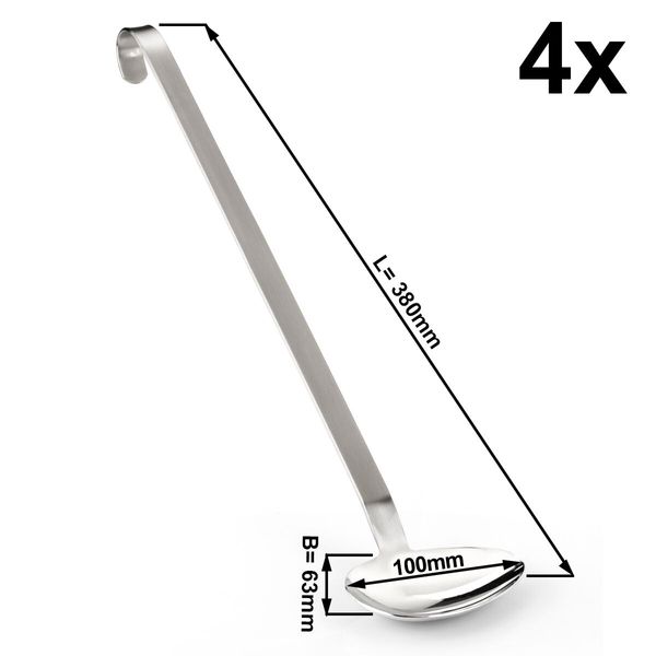 (4 Stück) Saucenlöffel - Ø 63mm - Länge: 380mm - Edelstahl