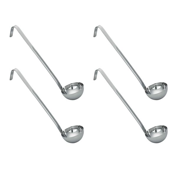 (4 Stück) - Schöpflöffel/ Suppenkelle - ohne Lochung - 0,09 Liter - Länge: 325 mm - Edelstahl