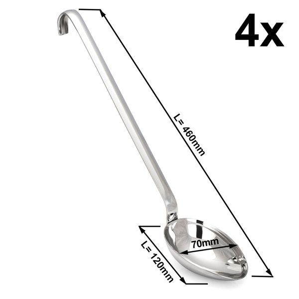 (4 Stück) Servierlöffel - Ø 70mm - Länge: 460mm - tief - Edelstahl