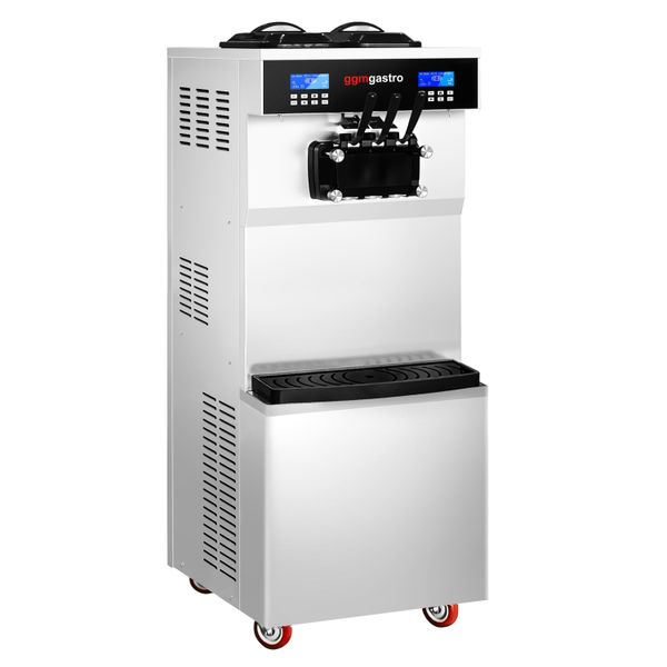 Softeismaschine - 36 Liter/h - 3,8 kW - für 3 Sorten (2 & Mix-Funktion) - Standgerät