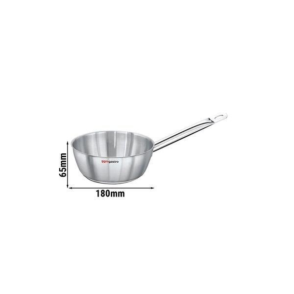 Stiel-Sauteuse - Edelstahl - konisch - 1 Liter - Ø 180mm - Höhe: 65mm - Induktionsgeeignet