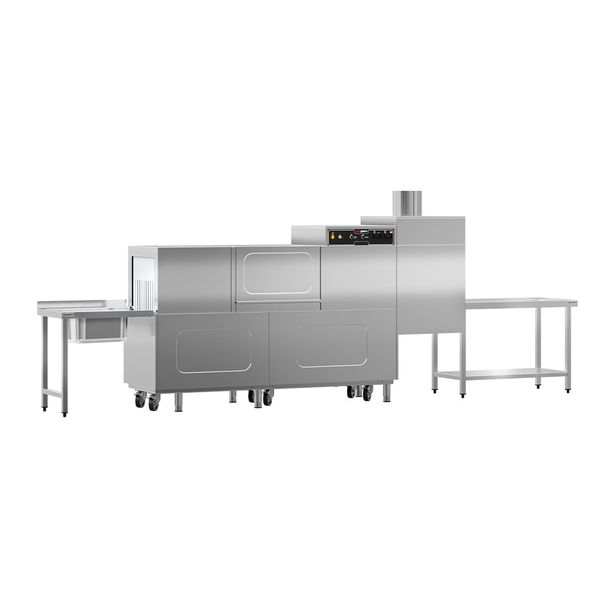 Bandtransportspülmaschine - Digital - 31 kW - mit Trockner - inkl. Zulauftisch links & Auslauftisch rechts