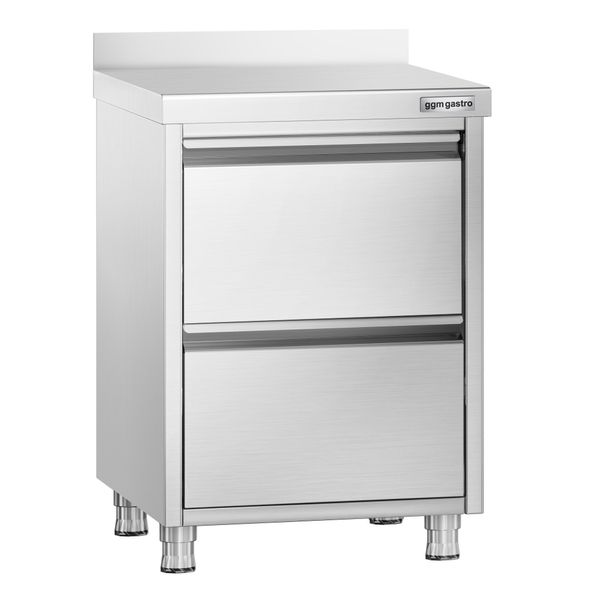 Schubladenschrank PREMIUM mit 2 Schubladen & Aufkantung - 500x600mm