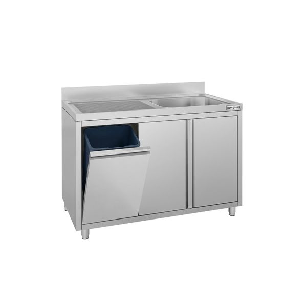 Spülschrank ECO - 1200x700mm - mit Abfallbehälter & 1 Becken rechts
