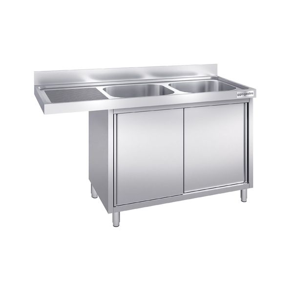 Spülmaschinen-Spülschrank - 1600x600mm - mit 2 Becken rechts