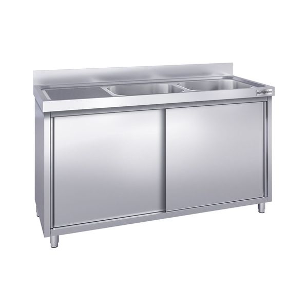 Spülschrank PREMIUM - 1800x700mm - mit 2 Becken rechts