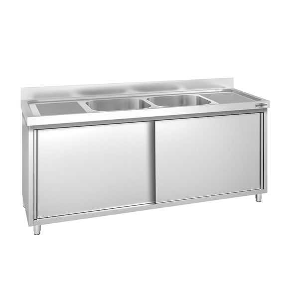 Spülschrank PREMIUM - 2000x600mm - mit 2 Becken mittig