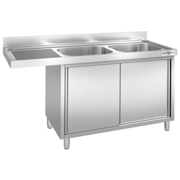 Spülmaschinen-Spülschrank - 2000x700mm - mit 2 Becken rechts