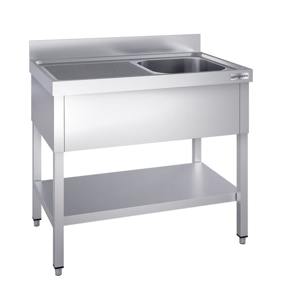 Spültisch PREMIUM - 1000x700mm - mit Grundboden - mit 1 Becken rechts