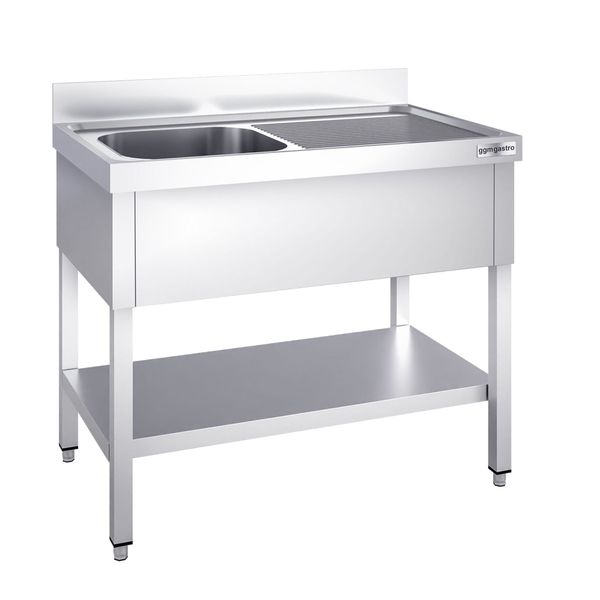 Spültisch PREMIUM - 1200x700mm - mit Grundboden - mit 1 Becken links