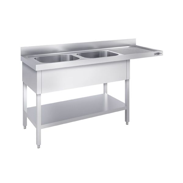 Spülmaschinen-Spültisch - 1800x700mm - mit 2 Becken links