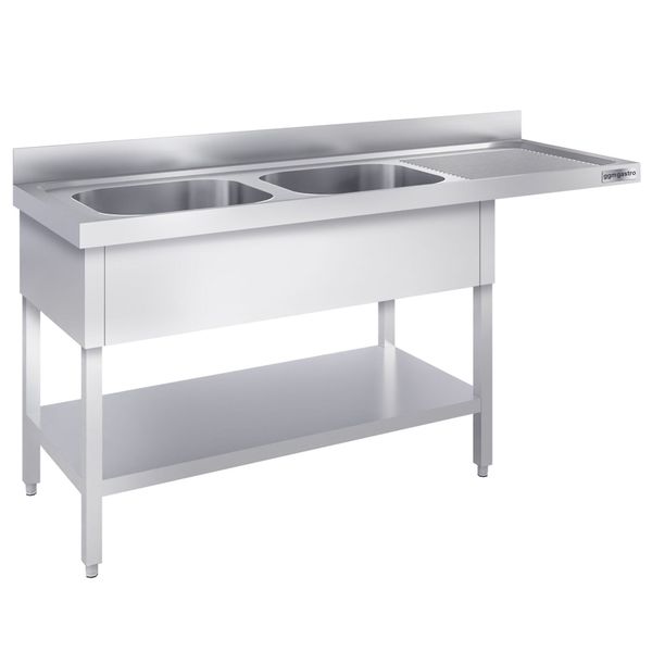 Spülmaschinen-Spültisch - 2000x700mm - mit 2 Becken links