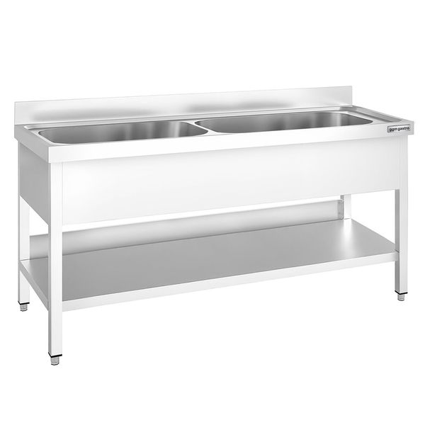 Topfspültisch PREMIUM - 2000x700mm - mit 2 Becken