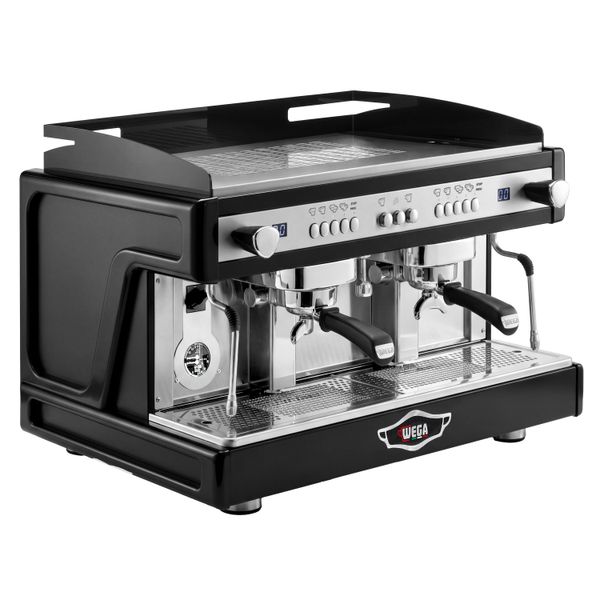 WEGA | AIRY - Siebträgermaschine - 2 Gruppig - 3,85 kW - mit Shot Counter - Schwarz