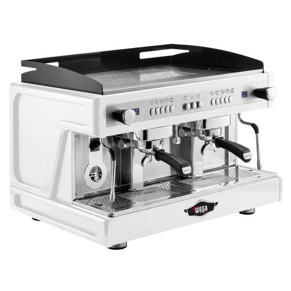 WEGA | AIRY - Siebträgermaschine - 2 Gruppig - 3,85 kW - mit Shot Counter - Weiß