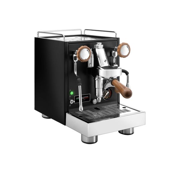 Siebträgermaschine "Mini" - 1 Gruppig - 1,2 kW - mit Milchaufschäumer & Heißwasser - Schwarz