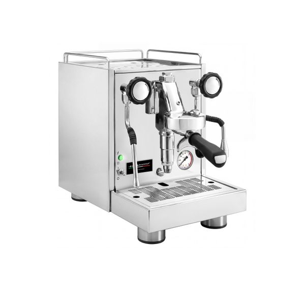 Siebträgermaschine "Mini" - 1 Gruppig - 1,2 kW - mit Milchaufschäumer & Heißwasser - Edelstahl