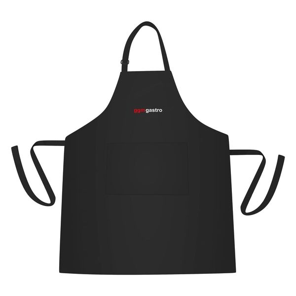 (5 Stück) Latzschürze - Schwarz - mit GGM Gastro Logo - BxH: 670x840mm