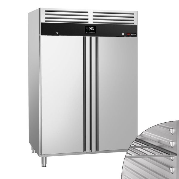 Tiefkühlschrank Edelstahl PREMIUM - GN 2/1 - 1200 Liter - mit 2 Türen