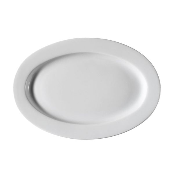(6 Stück) PERA Weiß - Teller/Dönerteller - oval - 240mm - Weiß