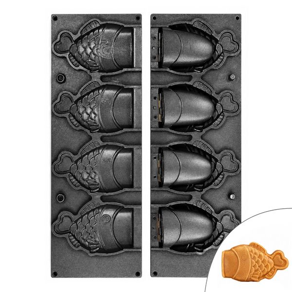 Platten für Tartelette-Maschine TMOPH - Form: 4x offener Taiyaki Fisch