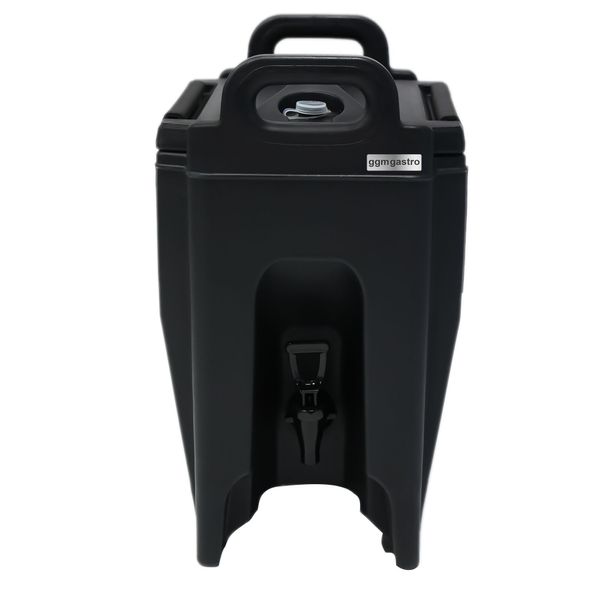 Thermo Getränkebehälter mit Hahn - 10 Liter - schwarz