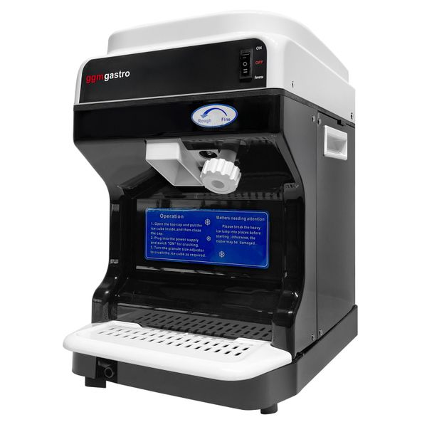 Tisch-Eiscrusher für Flockeneis - 2 kg/min - 250 Watt - Eisgröße einstellbar - Schwarz