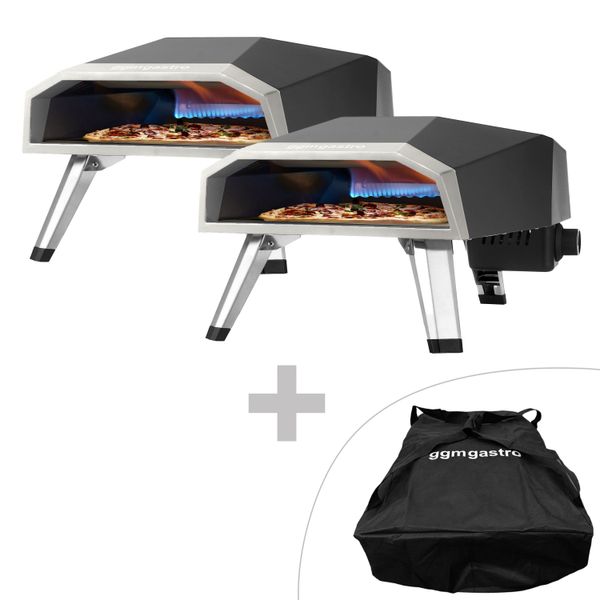 (2 Stück) Outdoor Pizzaofen Gas - für Ø 30cm Pizza - bis 500°C - inkl. Tragetasche