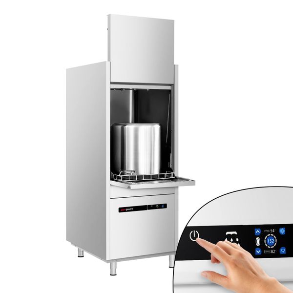 Doppelwandige Topfspülmaschine - Touch - 16,7 kW - mit Reiniger- & Laugenpumpe