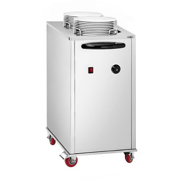 Tellerspender - beheizt - 1 kW - mit Rollen - 2x40 Teller