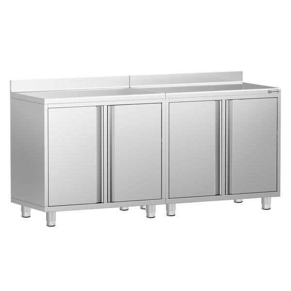 Arbeitsschrank - für Kaffeemaschine - 2000x600mm - mit 4 Flügeltüren & Aufkantung