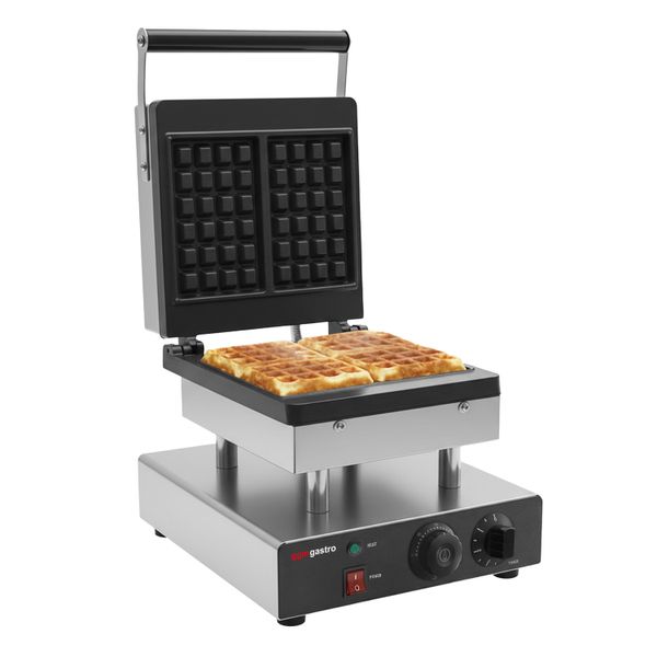 Waffeleisen - Einzeln - Manuell - 2 kW - Form: 2 Brüsseler Waffeln - Backplatten teflonbeschichtet
