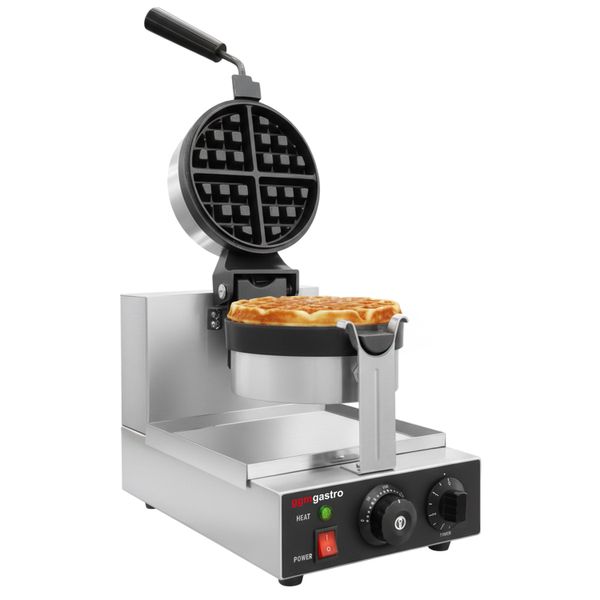 Waffeleisen - Einzeln - Manuell - 1,3 kW - Rund - Ø 180 mm - mit 180° drehbarer Backfläche - Teflonbeschichtet