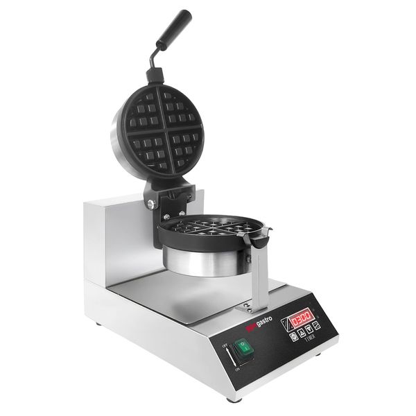 Waffeleisen - Einzeln - Digital - 1,3 kW - Form: Rund - mit 180° drehbarer Backfläche & Temperaturanzeige