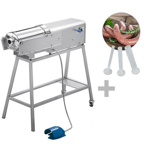 Elektrischer Wurstfüller - 30 Liter - 560 Watt - Edelstahl - inkl. Fußbedienung & 3 Füllrohre
