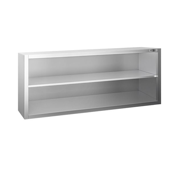 Edelstahl Wandhängeschrank PREMIUM - 1600x400mm - ohne Schiebetür - 650mm hoch