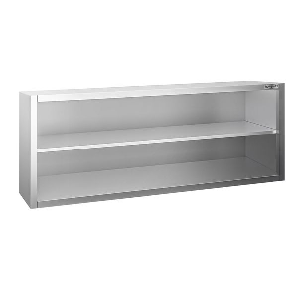 Edelstahl Wandhängeschrank PREMIUM - 1800x400mm - ohne Schiebetür - 650mm hoch