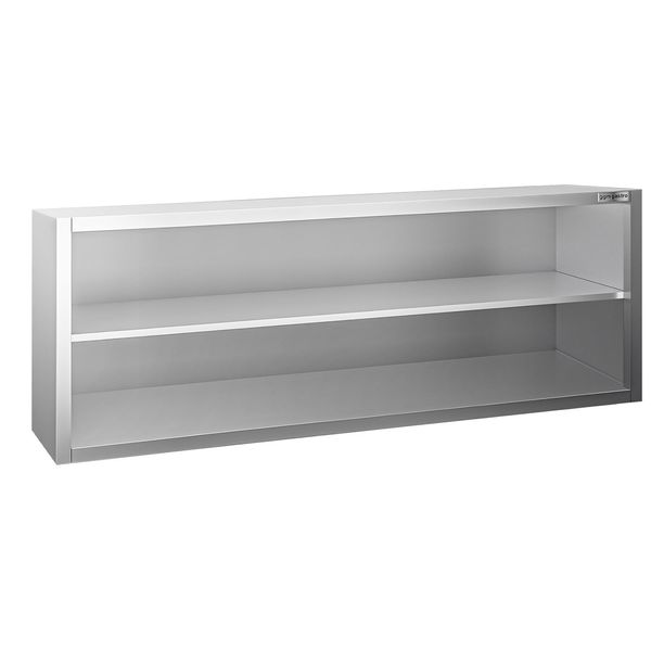 Edelstahl Wandhängeschrank PREMIUM - 2000x400mm - ohne Schiebetür - 650mm hoch