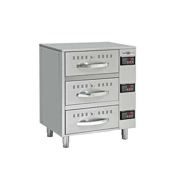 Warmhalteschrank für Speisen - 6 kW - GN 1/1 - 3 Schubladen