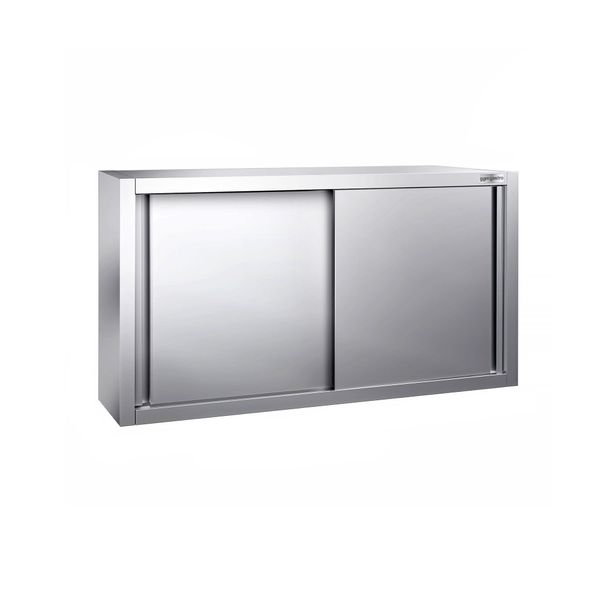 Edelstahl Wandhängeschrank PREMIUM - 1200x400mm - mit Schiebetür - 650mm hoch