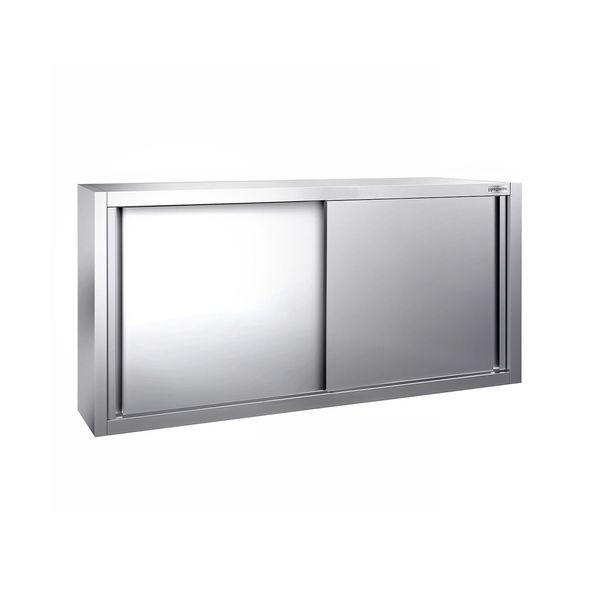 Edelstahl Wandhängeschrank PREMIUM - 1400x400mm - mit Schiebetür - 650mm hoch